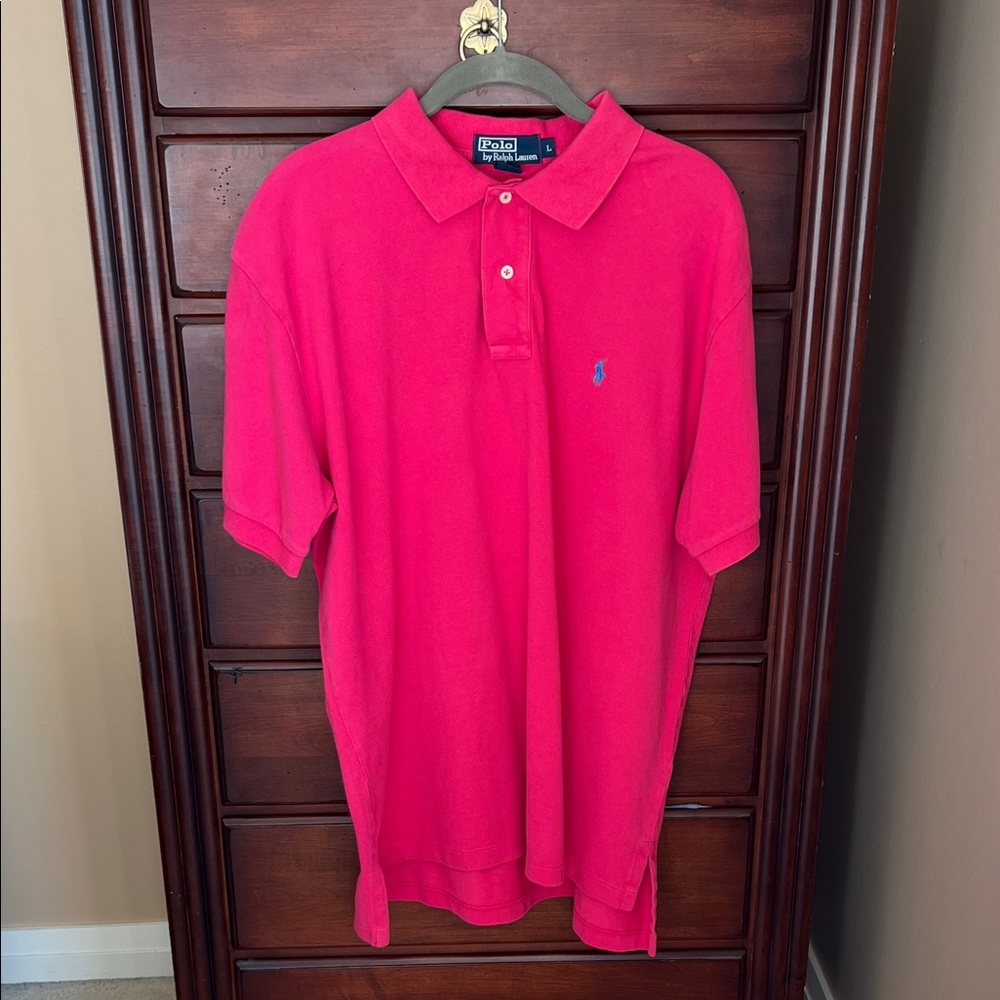 Polo by Ralph Lauren Short Sleeve Polo Shirt Pink Large